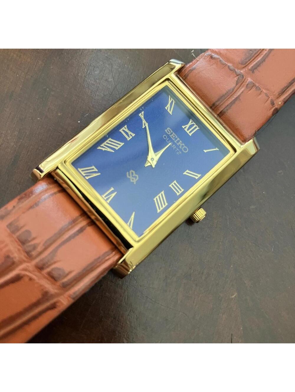 Seîko slim tank rare NOS MENS gold filled 33mm watch